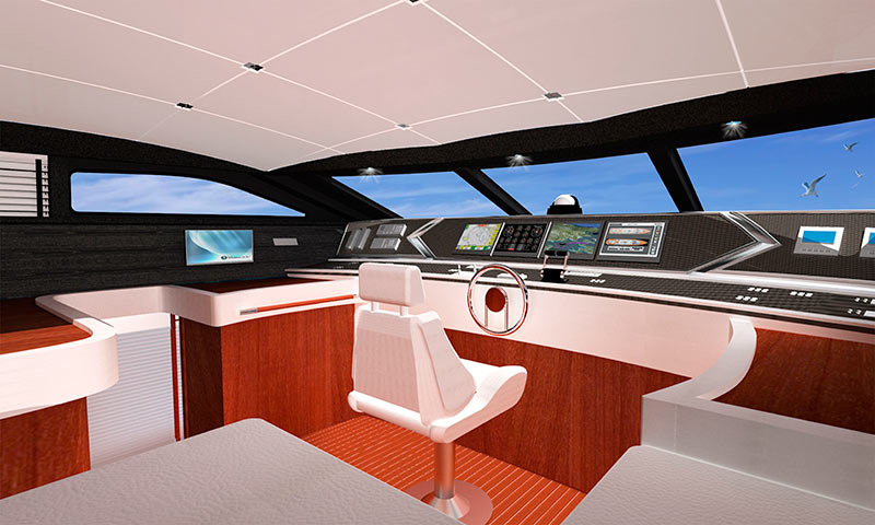 rendering plancia-comandi yacht
